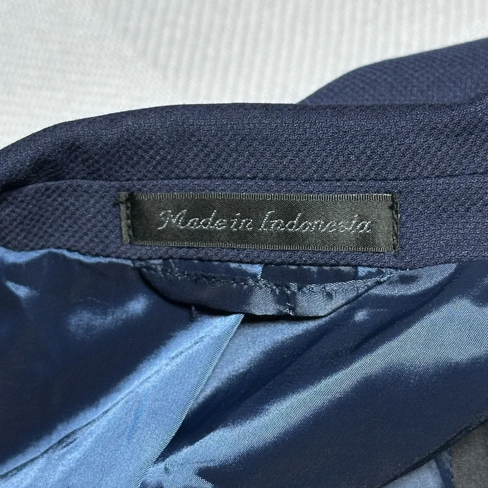 Lauren Ralph‎ Lauren Coolmax Blazer 46R Navy Wool Blend Gold Button Sport Coat